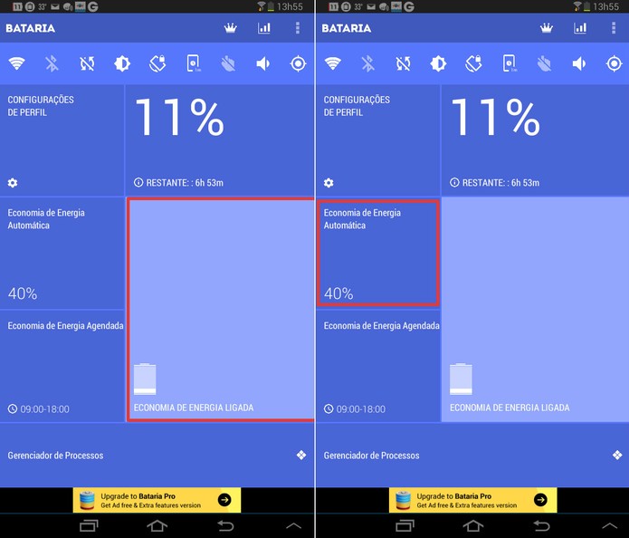App age com autonomia no modo automático para poupar bateria do dispositivo. Foto: Reprodução/Techtudo