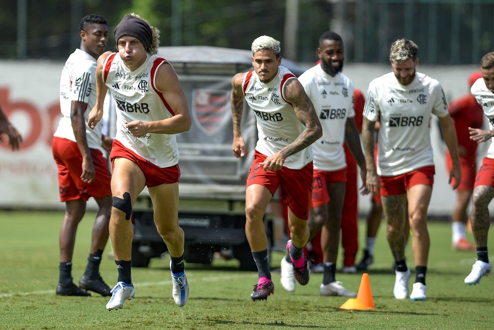 David Luiz em treino do Flamengo — Foto: Marcelo Cortes/Flamengo