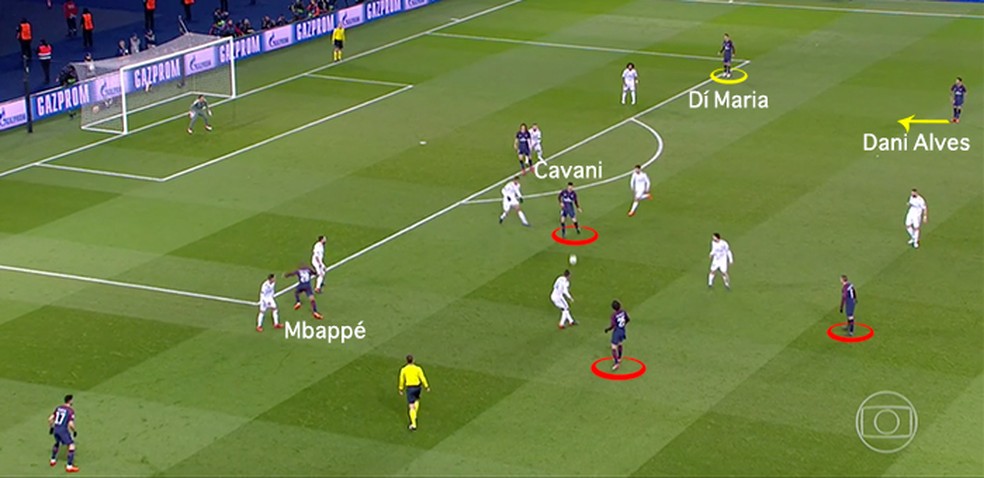 PSG no ataque contra o Real Madrid (Foto: Leonardo Miranda)