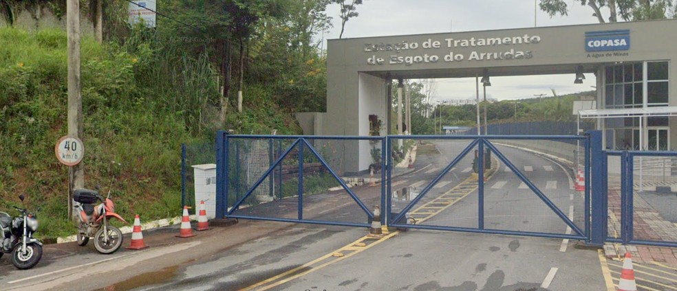 Feto foi localizado na Estação de Tratamento de Esgoto do Ribeirão Arrudas. — Foto: Google Maps/Reprodução