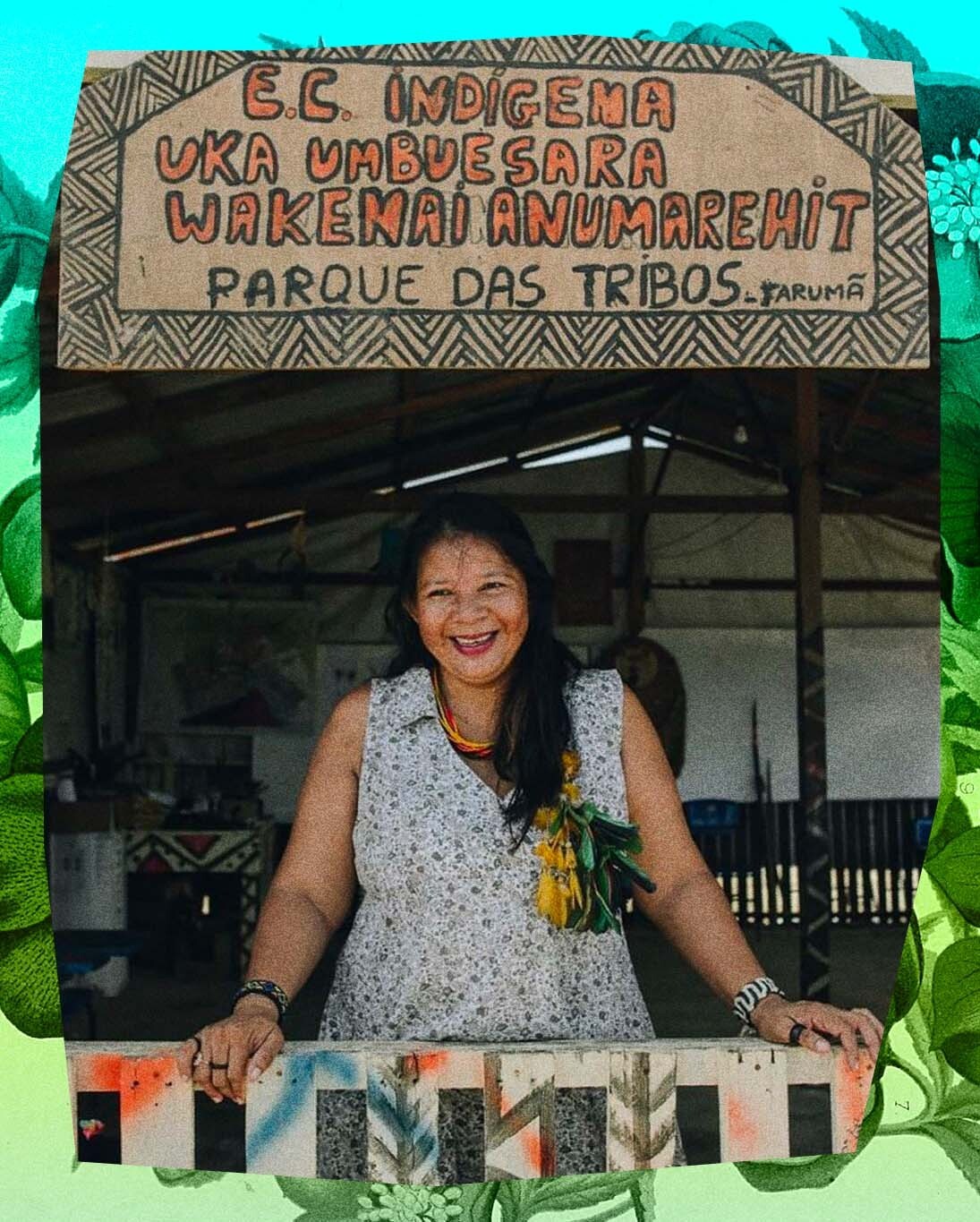 Cláudia Baré iniciou a escola indígena no Parque das Tribos  (Foto: Arquivo Pessoal)