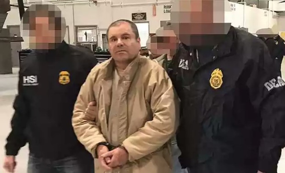 Joaquín Guzmán, mais conhecido como El Chapo, preso nos EUA — Foto: AFP