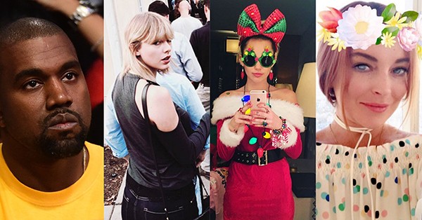 Kanye West, Taylor Swift, Miley Cyrus, Lindsay Lohan (Foto: Getty Images / Instagram)