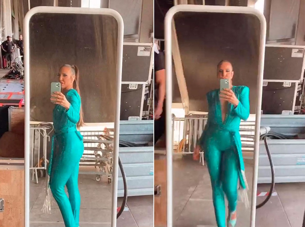 Ivete Sangalo escolhe macacão azul com maxi decote para se apresentar no Rock in Rio Lisboa - Globo