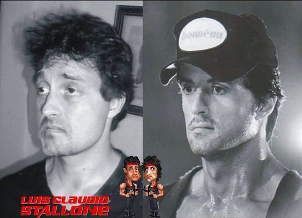 Uma montagem compartilhada por Luis Claudio Stallone, sósia mineiro do astro Sylvester Stallone (Foto: Facebook)