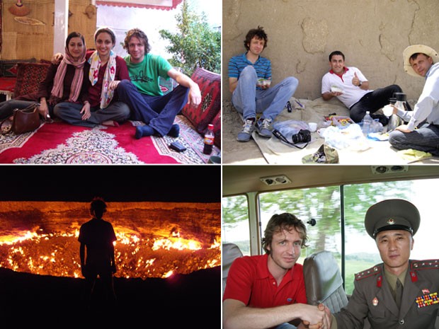 Dylan Harris, da Lupine Travel, em viagens ao Irã, Turcomenistão e Coreia do Norte (Foto: Dylan Harris/Arquivo pessoal)