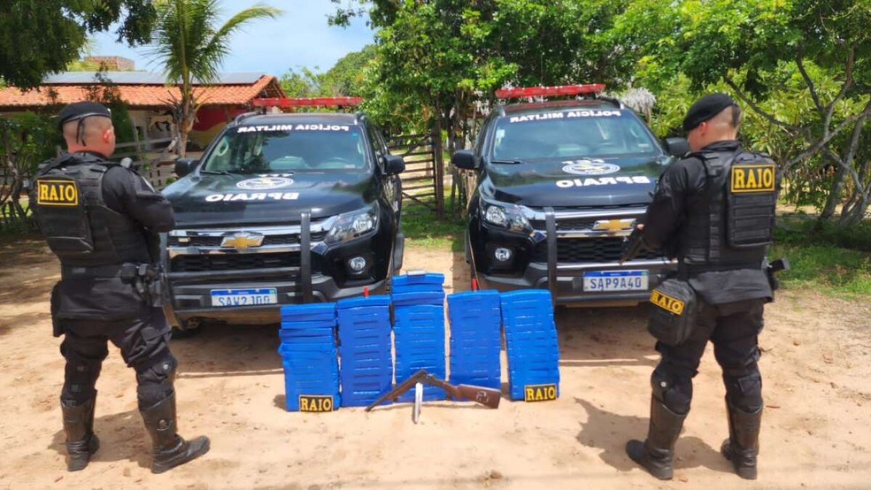 Operação apreende mais de 71 kg de maconha em Canoa Quebrada, no litoral do Ceará. — Foto: PMCE/Reprodução