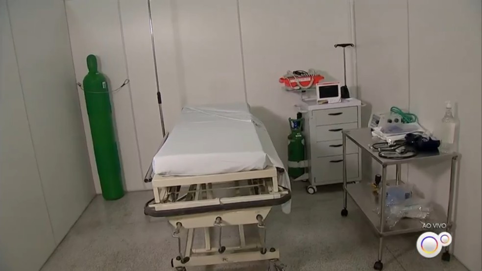 Jundiaí zera ocupação de leitos no Hospital de Campanha — Foto: Reprodução/TV TEM