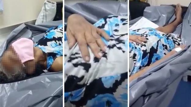 BBC: Vídeo de idosa respirando com dificuldades em hospital brasileiro se tornou alvo de fake news e foi compartilhado em diversos países (Foto: REPRODUÇÃO VIA BBC)