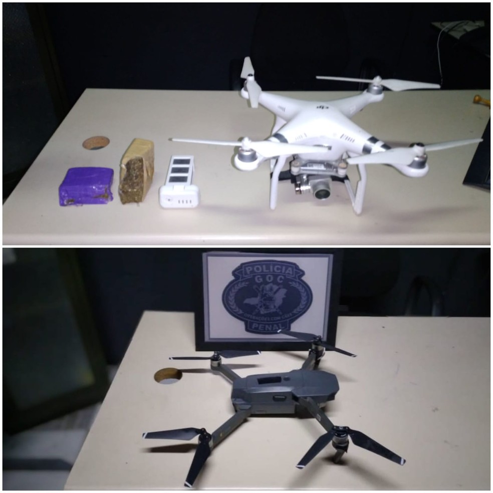 Drones foram interceptados em presídio de Ribeirão das Neves — Foto: Divulgação