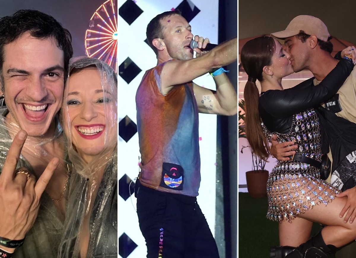 Penúltimo dia de Rock in Rio tem muita chuva, show do Coldplay e famosos em clima de romance (Foto: Reprodução/Instagram, Roberto Filho/BrazilNews e RT Fotografia)