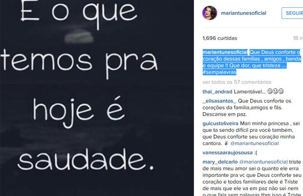 Artistas lamentam morte do cantor Cristiano Araújo e namorada, + Pop