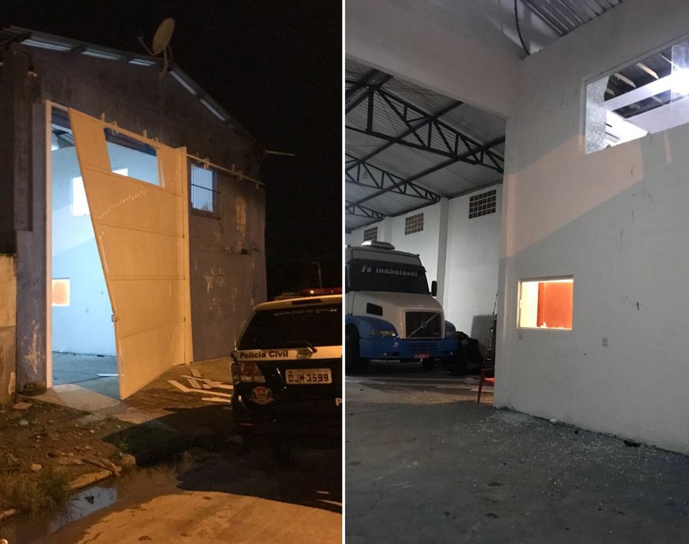 Caminhão foi localizado em entreposto do tráfico, em Guarujá, SP, quando Jailton foi preso — Foto: G1 Santos