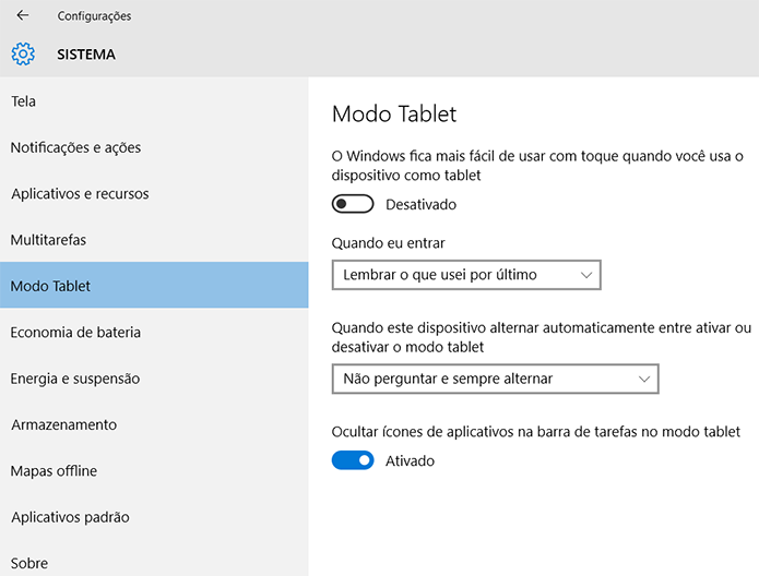 Modo tablet facilita o uso do Windows 10 em computadores com tela sensível ao toque (Foto: Reprodução/Filipe Garrett)