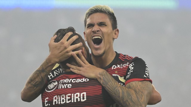 Pedro comemora gol do Flamengo 
