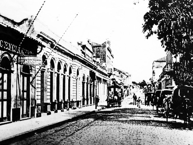 Rua Barão de Jaguara na época em que a epidemia atingiu a cidade  (Foto: Museu de Imagem e Som de Campinas)