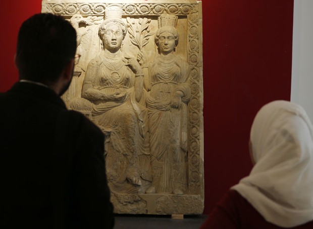 Destroços da cidade de Palmira estão expostos no museu (Foto: Getty Images/  Reprodução)