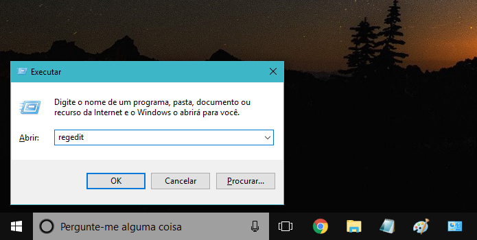 Abra o editor de registro do Windows (Foto: Reprodução/Helito Bijora) 