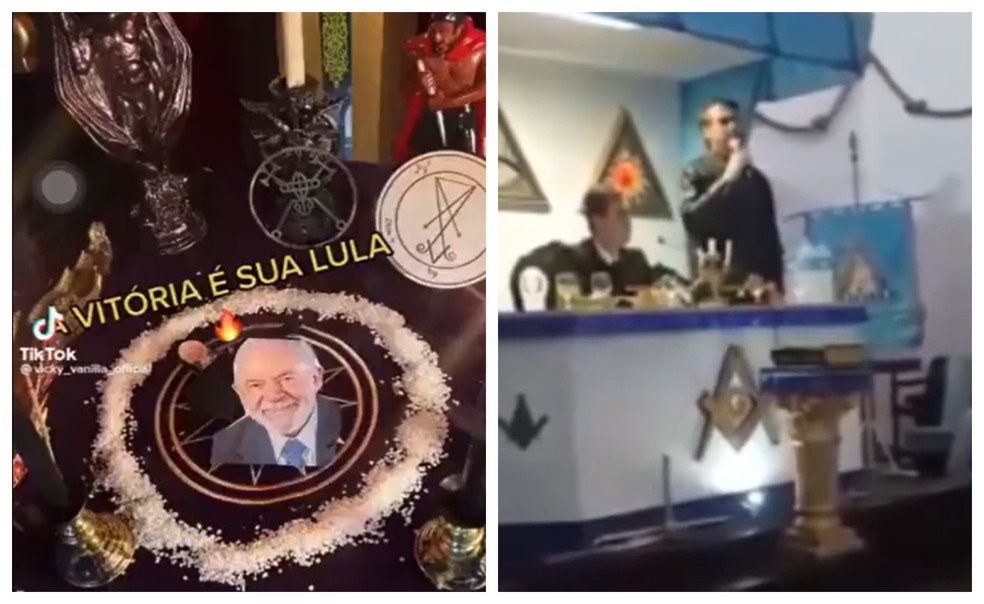 Lula é associado a satanismo e Bolsonaro à Maçonaria  — Foto: Reprodução 