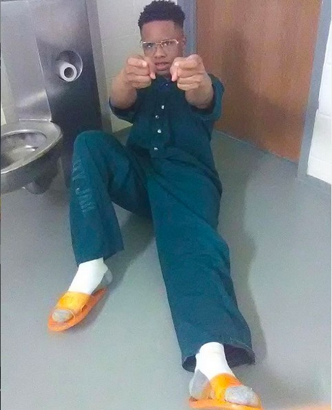 O rapper Tay-K na última foto compartilhada por ele no Instagram, já após a sua prisão (Foto: Instagram)