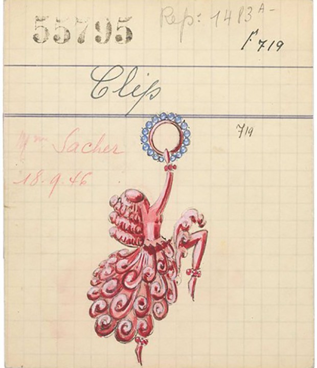 Sketches from 1947 for new jewellery pieces (Foto: Divulgação)