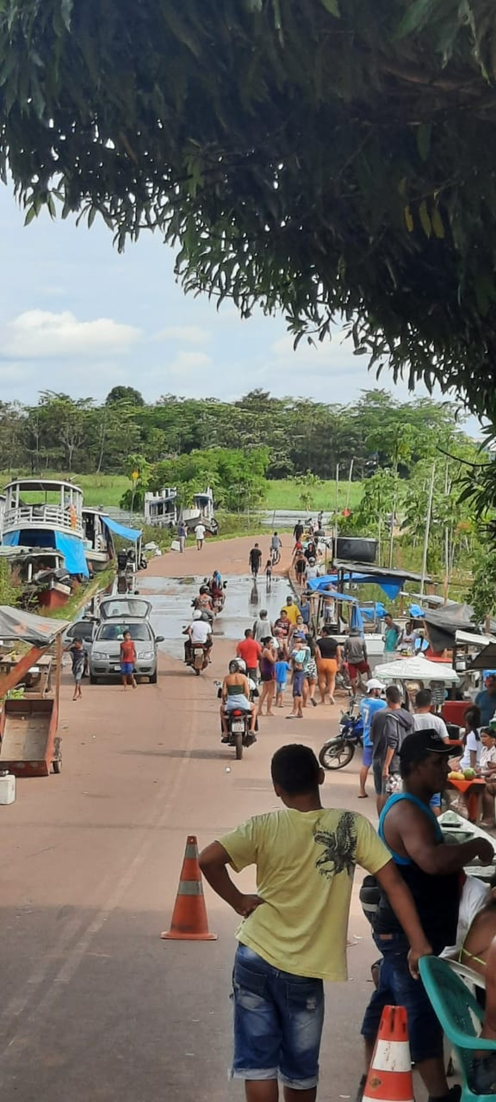 Com cheia do rio, estrada de acesso a Porto de Iranduba é interditada após apresentar rachaduras — Foto: Divulgação/Prefeitura de Iranduba
