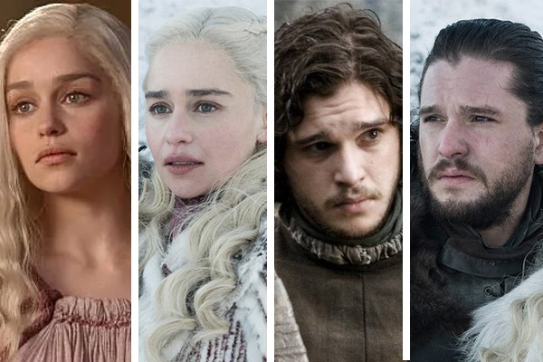 Emilia Clarke como Daenerys Targaryen e Kit Harington como Jon Snow na série Game Thrones (Foto: Divulgação / HBO)