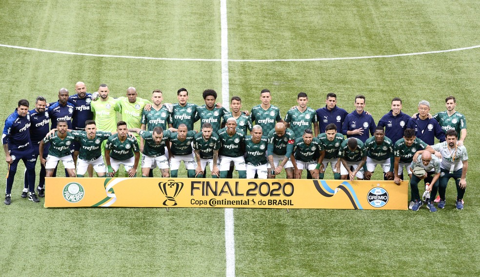 Elenco do Palmeiras contra o Grêmio — Foto: Marcos Ribolli