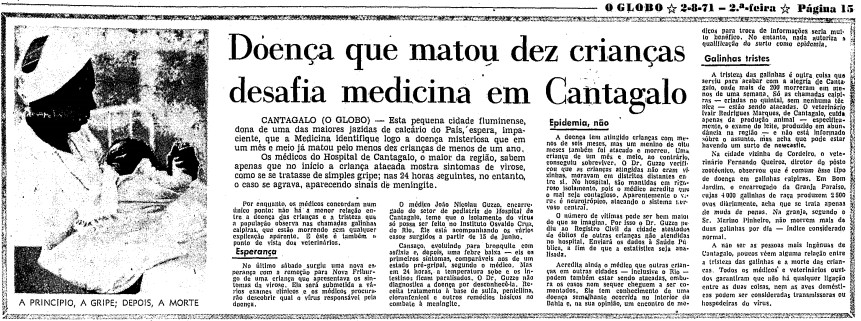 Página do GLOBO de 2 de agosto de 1971