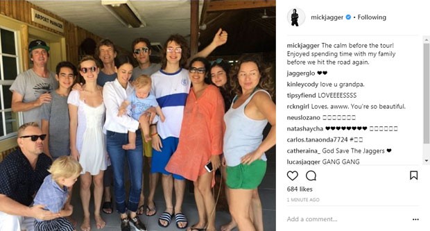 O post de Mick Jagger no Instagram (Foto: Reprodução Instagram)