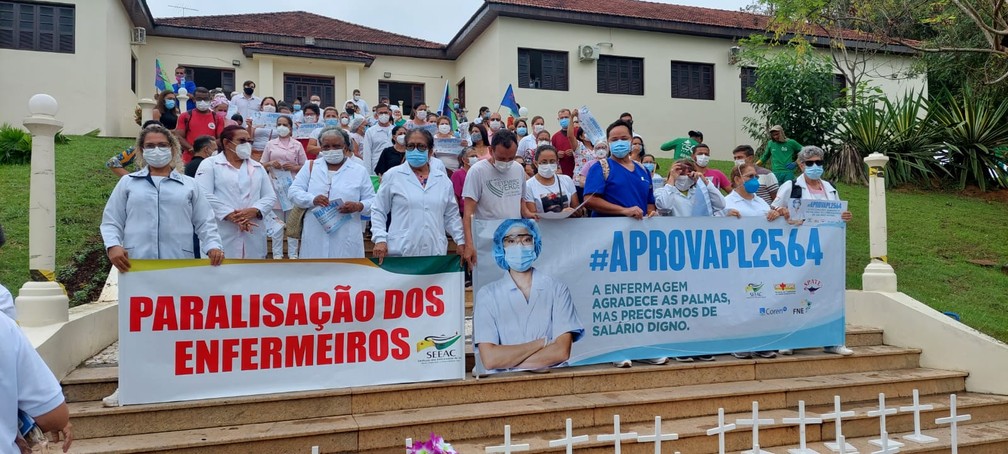 Por melhorias salariais e de condições de trabalho, servidores da Saúde voltam a deflagrar greve no AC — Foto: Eldérico Silva/Rede Amazônica