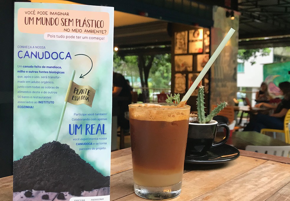 'Canudoca' - canudo feito à base de mandioca usado desde setembro em 64 estabelecimentos do DF — Foto: Ecozinha/Divulgação