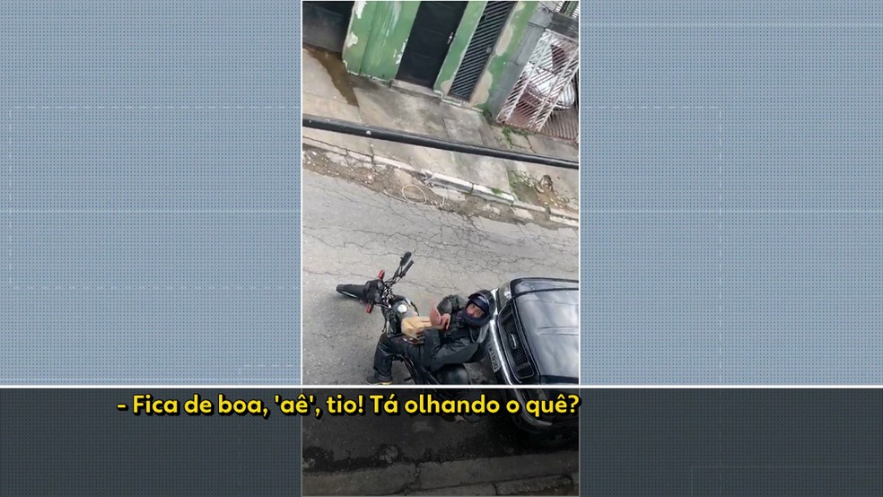 Assaltante no Capão Redondo, Zona Sul de SP — Foto: Reprodução/TV Globo
