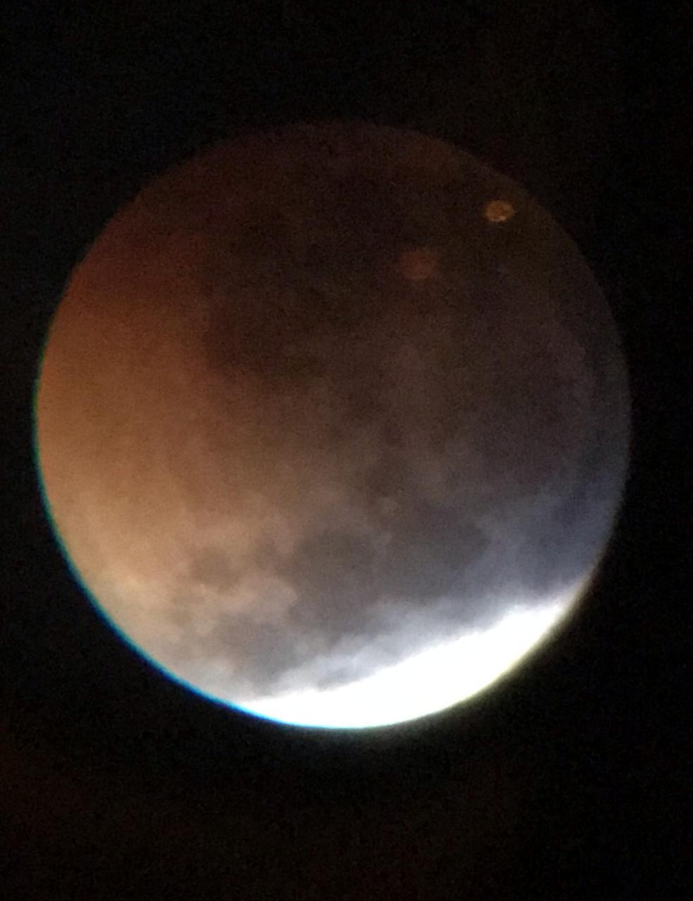 Eclipse lunar visto da cidade de Joo Pessoa  Foto: Franklin Siqueira Campos/Arquivo Pessoal