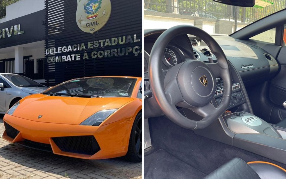 Lamborghini apreendida em operação da Polícia Civil — Foto: Divulgação/PCGO