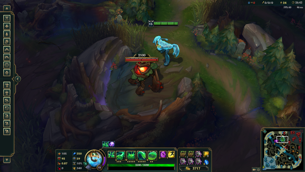 Rubrivira, também conhecido como Vermelho, aparece na selva no mapa Summoner's Rift (Foto: Reprodução/Victor de Abreu)