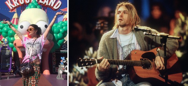 Frances Bean Cobain e seu pai, o músico Kurt Cobain (Foto: Instagram/Reprodução)
