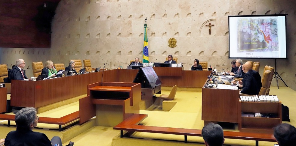 Ministros do STF reunidos no plenário do tribunal durante sessão plenária — Foto: Rosinei Coutinho/SCO/STF