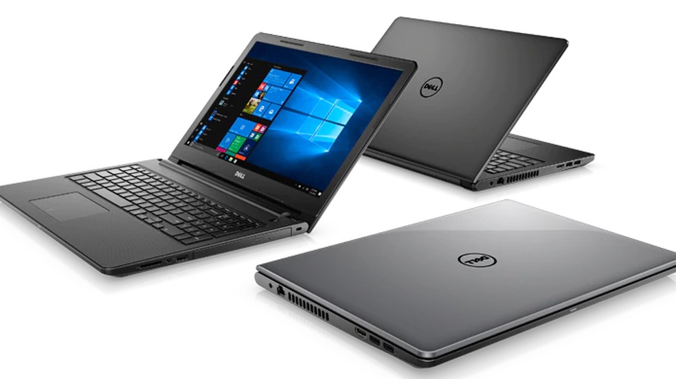 Inspiron 15 3000 tem opções com acabamento preto ou cinza — Foto: Divulgação/Dell