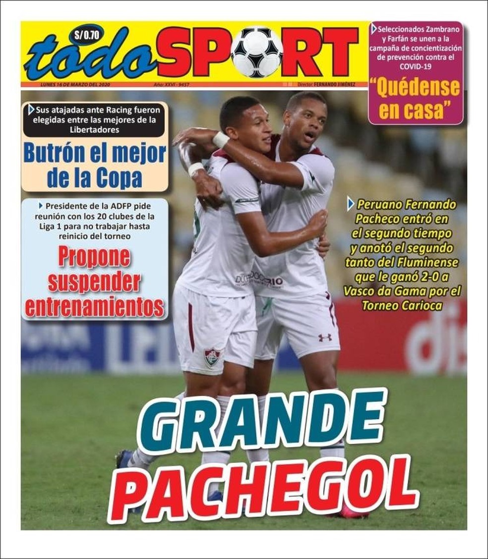 "Todo Sport" cita "Grande Pachegol" em sua capa — Foto: Reprodução