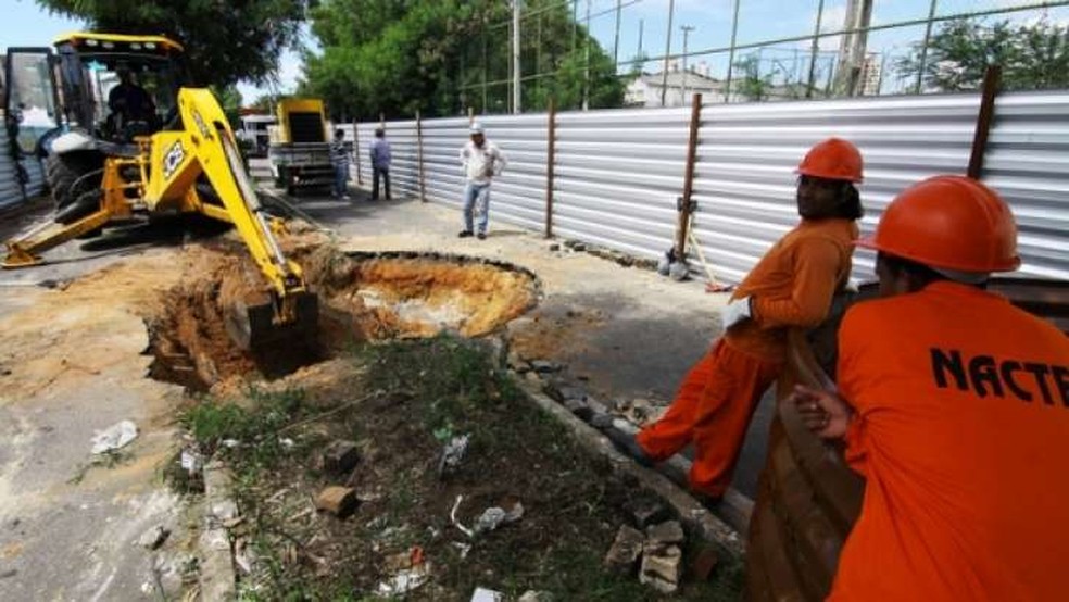 Obras do túnel de macrodrenagem começaram em 2013 (Foto: Divulgação/ Prefeitura de Natal)