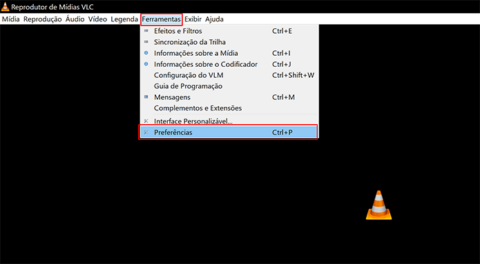 Clique nas ferramentas do VLC para personalizar a pasta da captura de tela (Foto: Reprodução/Elson de Souza)