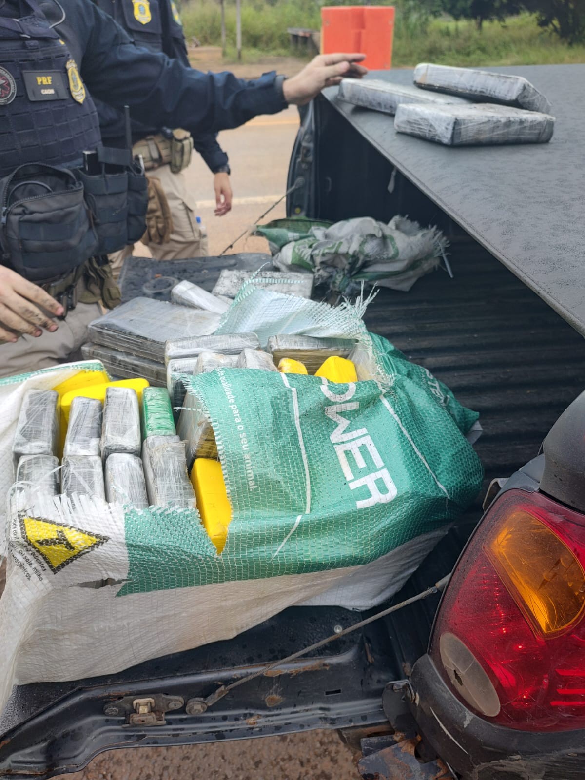 Bombeiro é flagrado com quase 48 kg de cloridrato de cocaína em caminhonete na BR-364