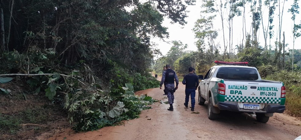 Polícia Ambiental reagiu ataque de invasores na reserva  — Foto: PM/Reprodução
