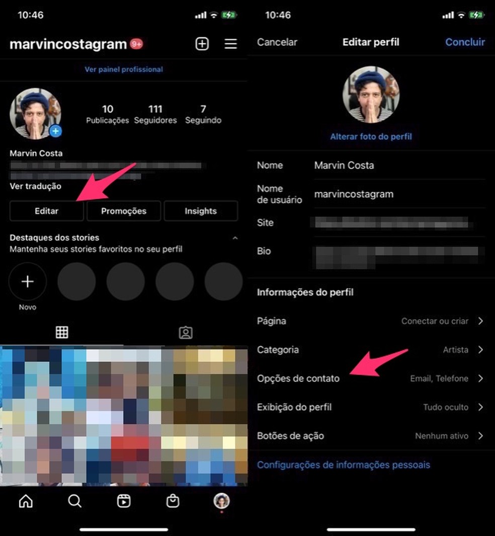 'Passa o WhatsApp': Instagram tem recurso para conectar a rede social ao mensageiro — Foto: Reprodução/Marvin Costa