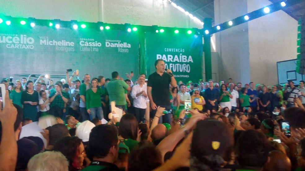 Luc�lio Cartaxo durante a conven��o do PV em Jo�o Pessoa neste domingo (5) (Foto: Marcelo Lima/Jornal da Para�ba)