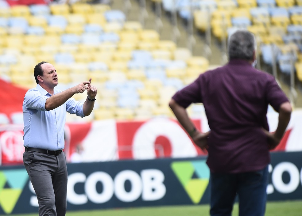 Rog&eacute;rio Ceni e Abel Braga - Flamengo x Internacional, Brasileir&atilde;o  &mdash; Foto: Andr&eacute; Dur&atilde;o