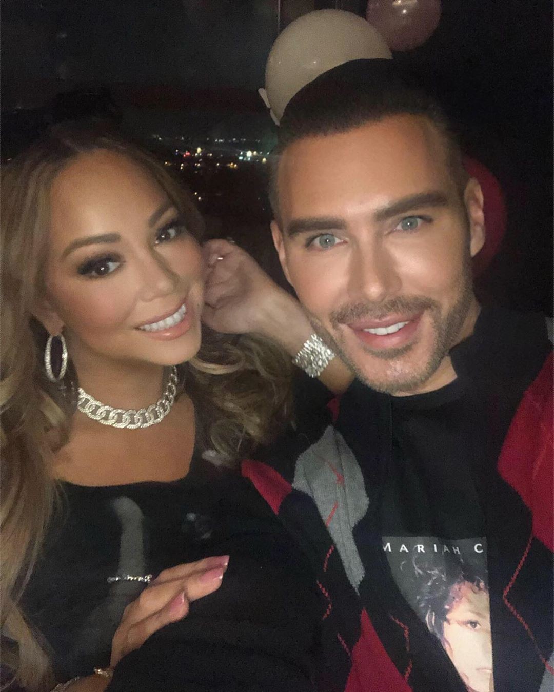 Mariah Carey e o maquiador Kristofer Buckle (Foto: Reprodução/Instagram)