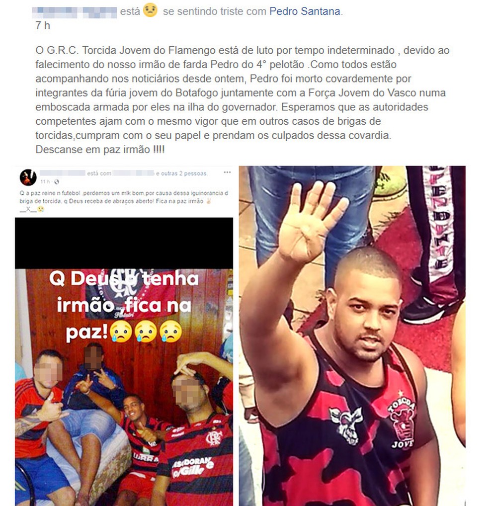 Pedro Henrique era membro de organizada que está impedida de entrar nos estádios — Foto: InfoEsporte