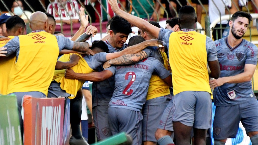 Jogadores do Fluminense comemorando contra o Resende � Foto: Mailson Santana/FFC